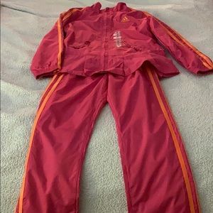 NWT Adidas pink orange 3-pc tracksuit size 6 kids